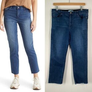 WIT & WISDOM Straight Leg Ankle Jeans Slim Fit Fray Hem Ab Solution Spring 16